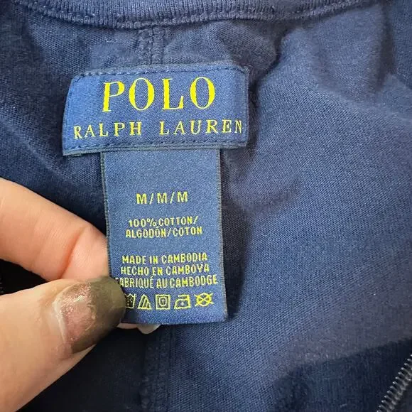 POLO Ralph Lauren One Piece Pajamas Cotton Zip Front Cozy Loungewear Holiday - Picture 12 of 12